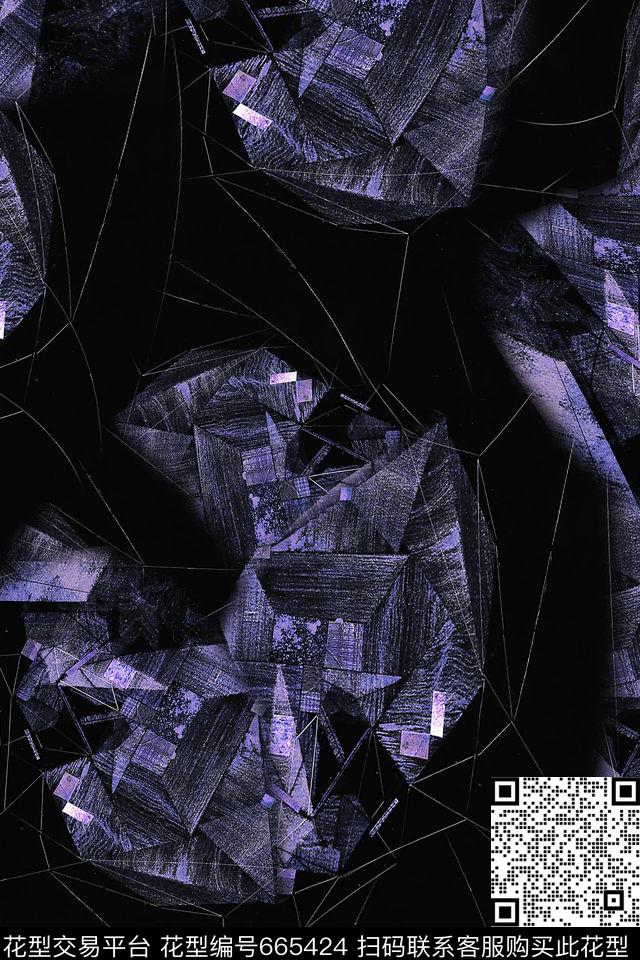 几何线条男装数码印花华亿平台下载（图片编号: 665424） - 瓦栏（Walan）