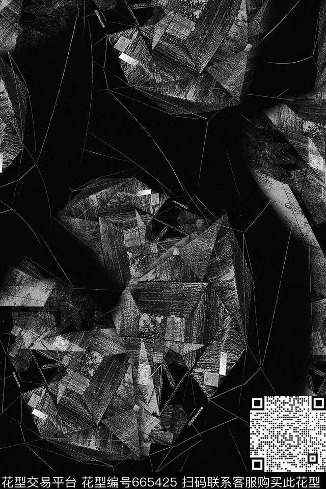 几何线条男装数码印花华亿平台下载（图片编号: 665425） - 瓦栏（Walan）