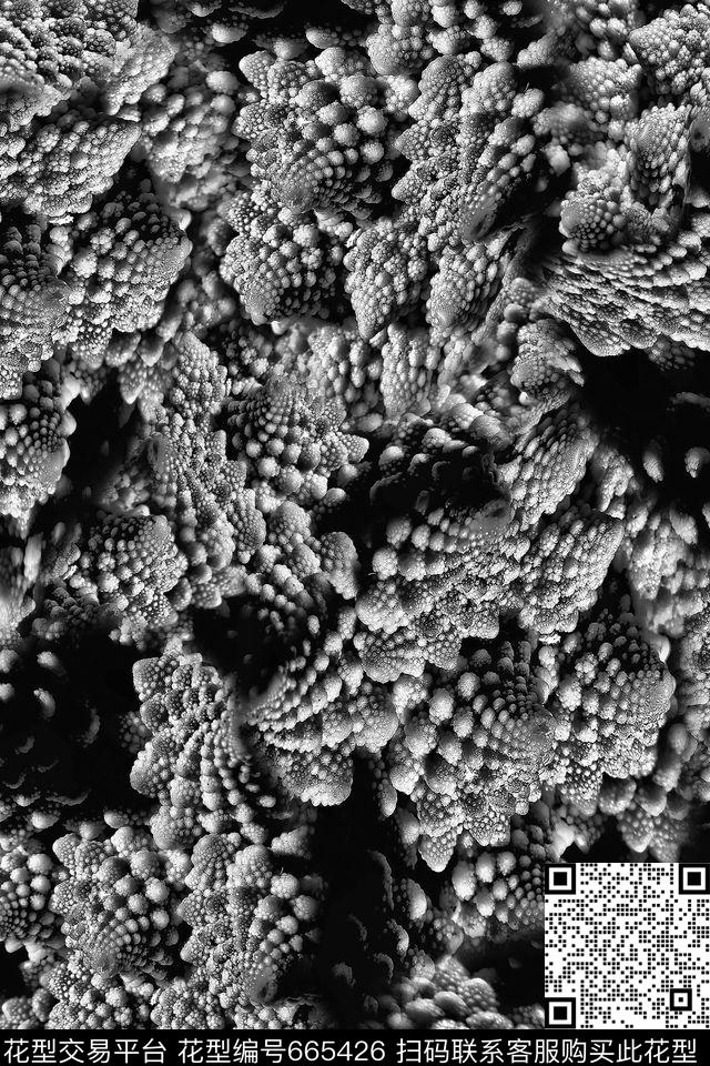 抽象黑白凌乱数码印花华亿平台下载（图片编号: 665426） - 瓦栏（Walan）