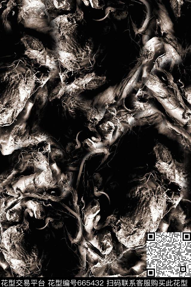 抽象根须户外数码印花华亿平台下载（图片编号: 665432） - 瓦栏（Walan）