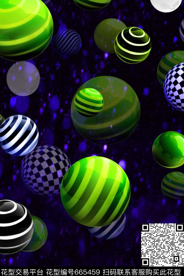 几何圆圈圆形数码印花华亿平台下载（图片编号: 665459） - 瓦栏（Walan）