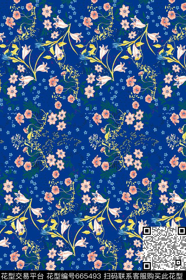 手绘传统实色传统印花华亿平台下载（图片编号: 665493） - 瓦栏（Walan）