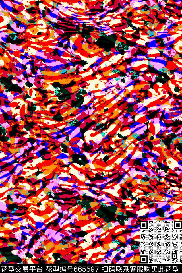 豹纹动物纹可爱花朵传统印花华亿平台下载（图片编号: 665597） - 瓦栏（Walan）