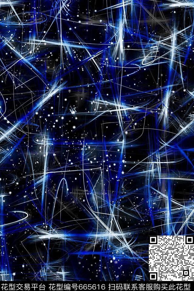 荧光线条抽象数码印花华亿平台下载（图片编号: 665616） - 瓦栏（Walan）