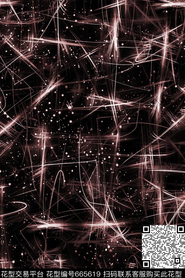 荧光线条抽象数码印花华亿平台下载（图片编号: 665619） - 瓦栏（Walan）