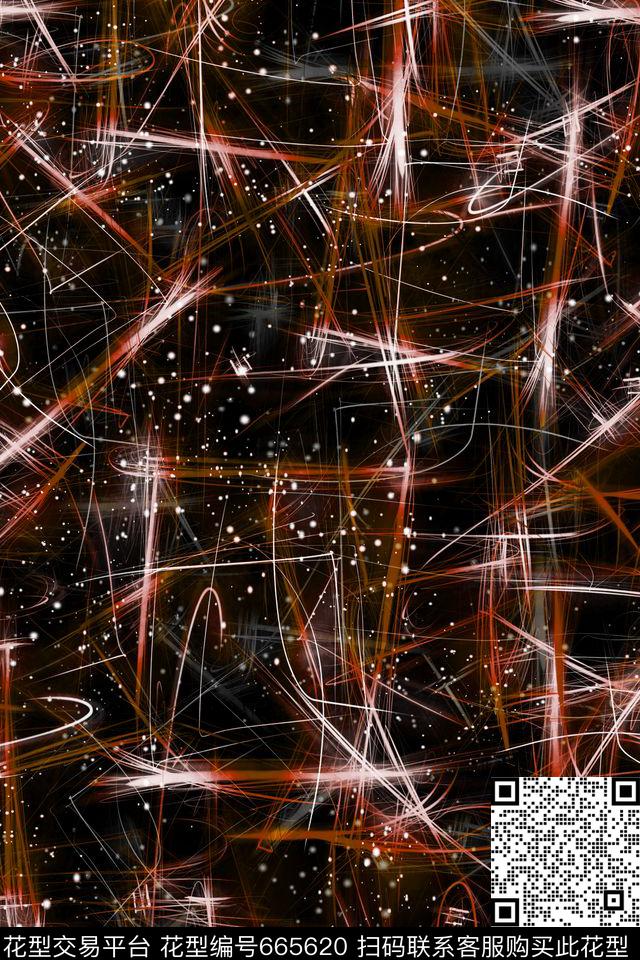 荧光线条抽象数码印花华亿平台下载（图片编号: 665620） - 瓦栏（Walan）