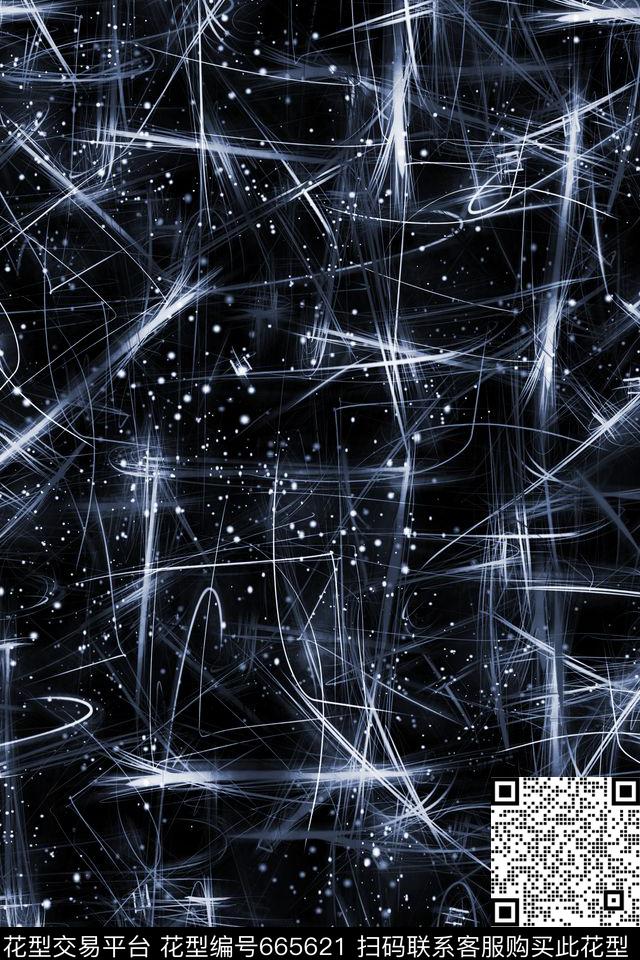 荧光线条抽象数码印花华亿平台下载（图片编号: 665621） - 瓦栏（Walan）