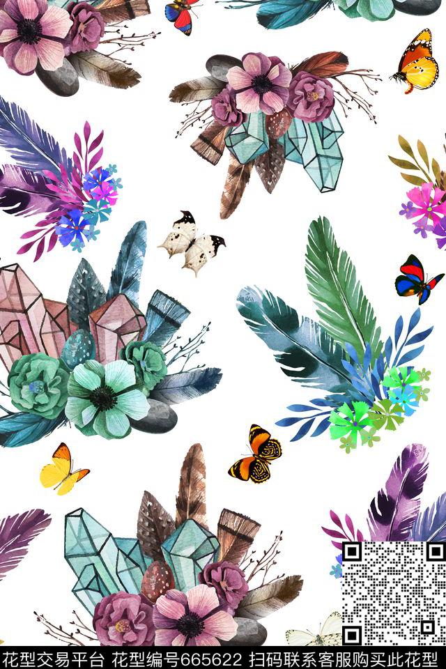 大花花卉水晶数码印花华亿平台下载（图片编号: 665622） - 瓦栏（Walan）