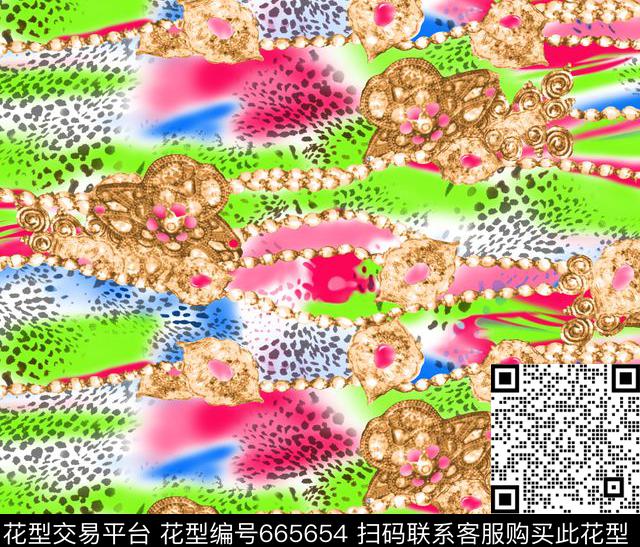 花卉渐变复古传统印花华亿平台下载（图片编号: 665654） - 瓦栏（Walan）