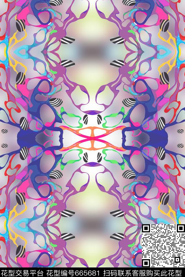 色块肌理几何数码印花华亿平台下载（图片编号: 665681） - 瓦栏（Walan）