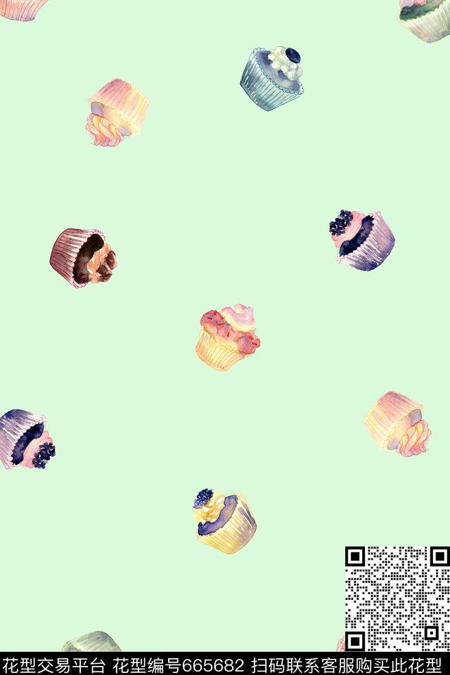 卡通蛋糕数码印花华亿平台下载（图片编号: 665682） - 瓦栏（Walan）