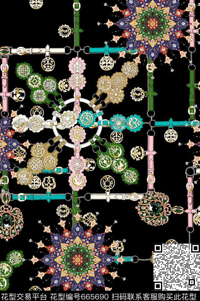 几何皮革花纹数码印花华亿平台下载（图片编号: 665690） - 瓦栏（Walan）