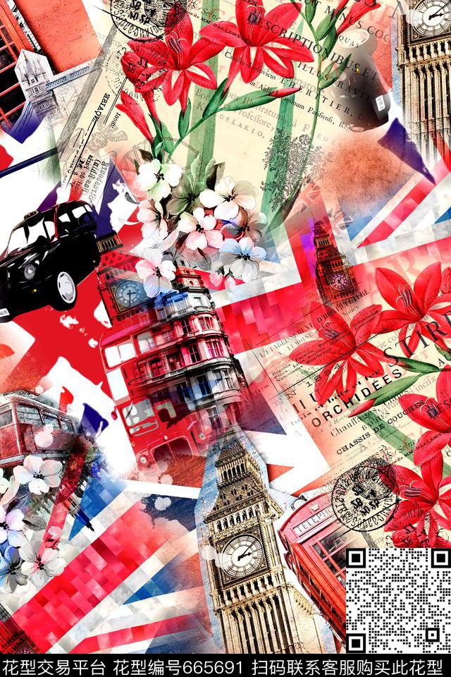 抽象几何拼接数码印花华亿平台下载（图片编号: 665691） - 瓦栏（Walan）