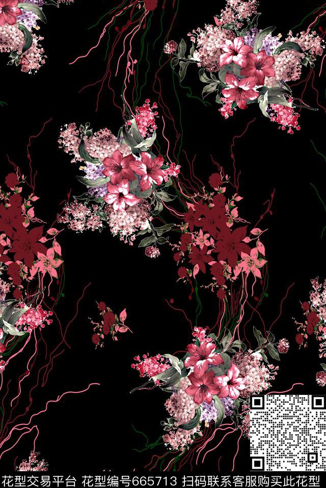 小碎花花卉传统印花华亿平台下载（图片编号: 665713） - 瓦栏（Walan）