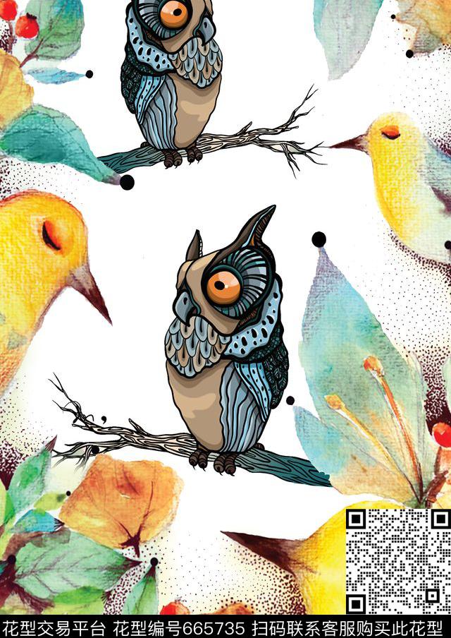 老鹰鹦鹉羽毛数码印花华亿平台下载（图片编号: 665735） - 瓦栏（Walan）