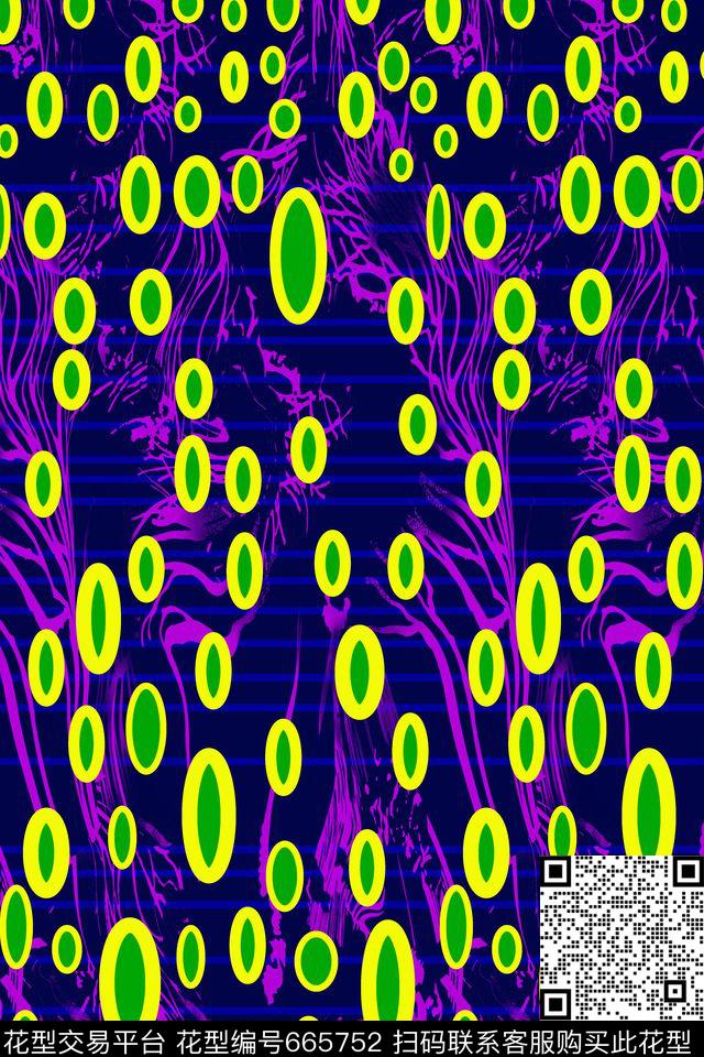 线条圆点分色传统印花华亿平台下载（图片编号: 665752） - 瓦栏（Walan）