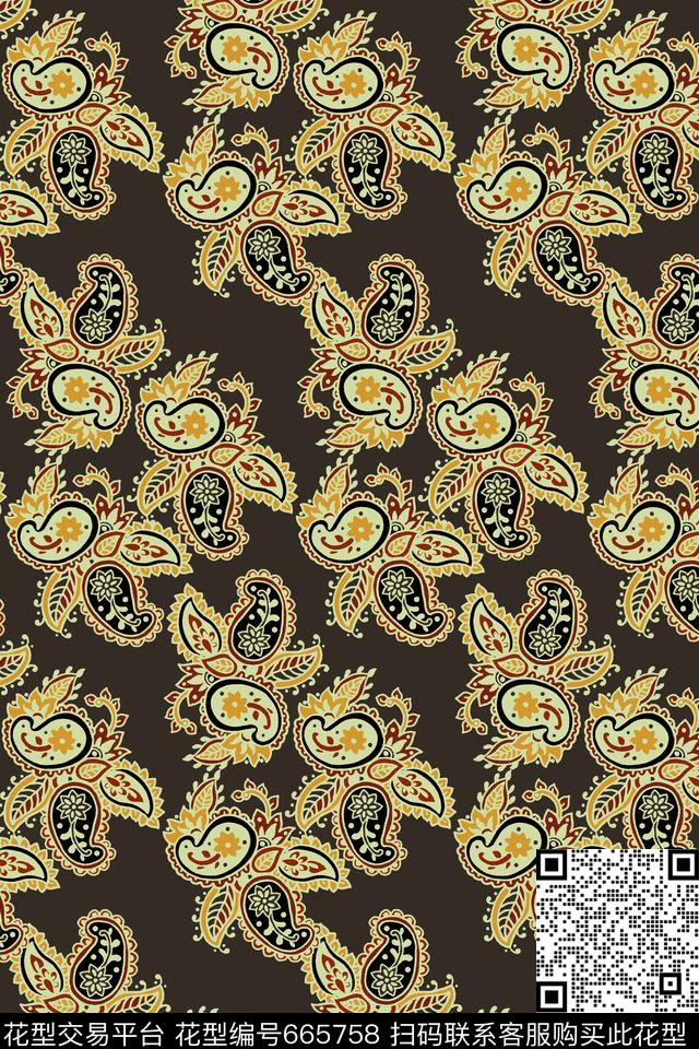 佩斯利民族风男装传统印花华亿平台下载（图片编号: 665758） - 瓦栏（Walan）