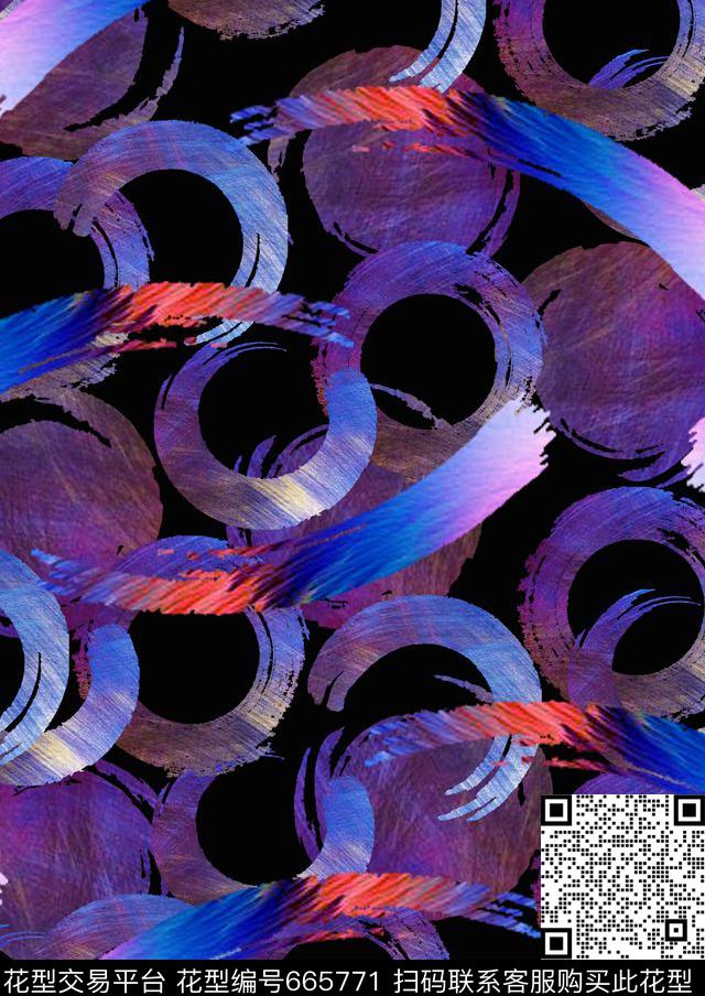 不规则几何圆圈圆形传统印花华亿平台下载（图片编号: 665771） - 瓦栏（Walan）