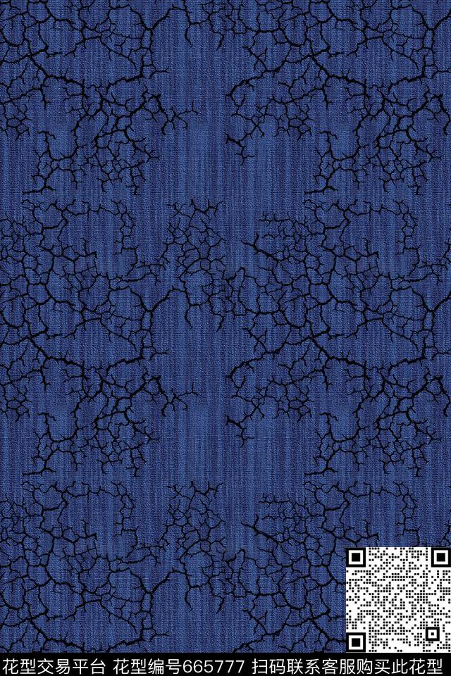 肌理图案牛仔布纹根系数码印花华亿平台下载（图片编号: 665777） - 瓦栏（Walan）