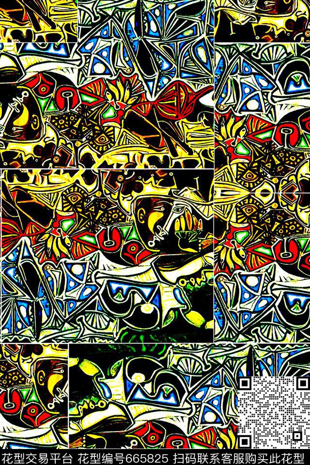 男装女装箱包抽象几何数码印花华亿平台下载（图片编号: 665825） - 瓦栏（Walan）