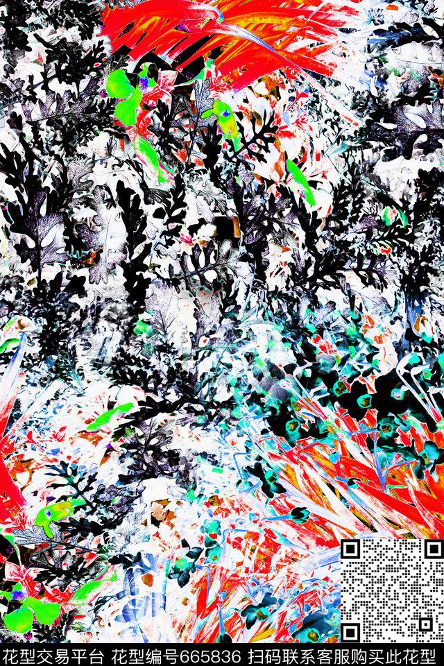 缤纷色彩线条时尚大气中国风数码印花华亿平台下载（图片编号: 665836） - 瓦栏（Walan）