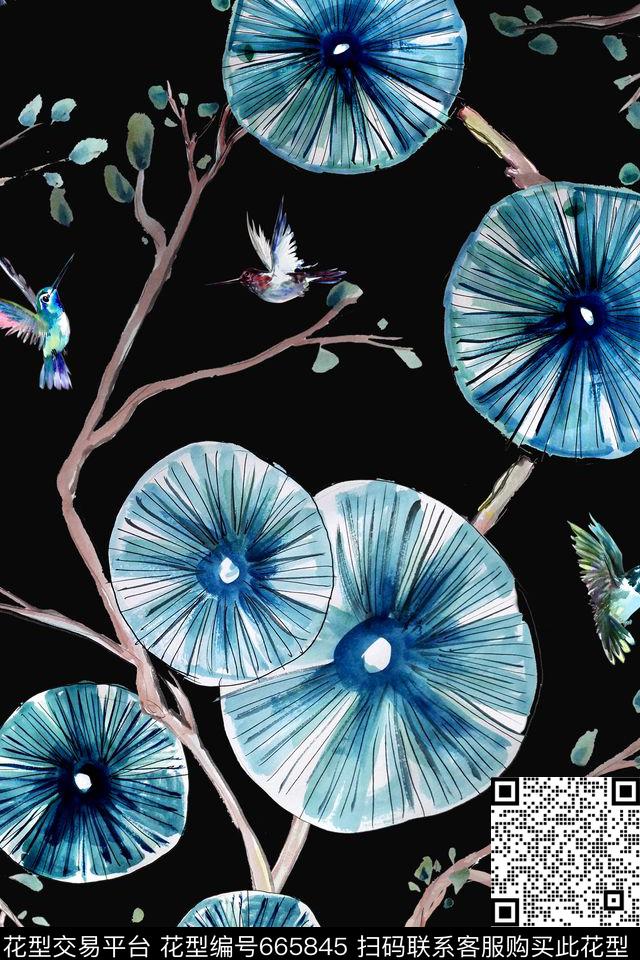 鱼动物水墨传统印花华亿平台下载（图片编号: 665845） - 瓦栏（Walan）