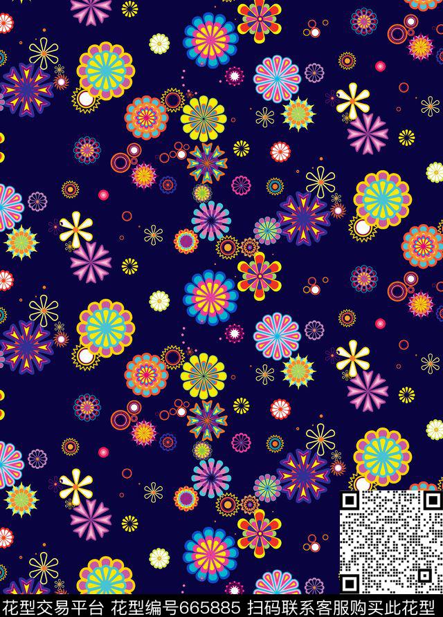 彩色圆形花纹民族风圆点传统印花华亿平台下载（图片编号: 665885） - 瓦栏（Walan）