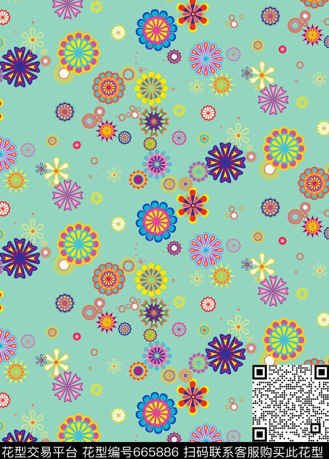 彩色圆形花纹民族风圆点传统印花华亿平台下载（图片编号: 665886） - 瓦栏（Walan）