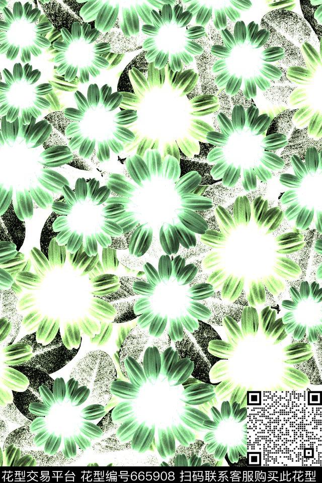 时尚花卉花纹男女服装数码印花华亿平台下载（图片编号: 665908） - 瓦栏（Walan）