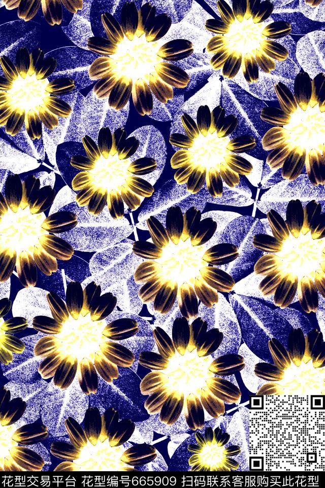 时尚花卉花纹男女服装数码印花华亿平台下载（图片编号: 665909） - 瓦栏（Walan）