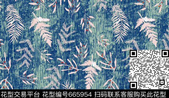 绿植树叶做旧传统印花华亿平台下载（图片编号: 665954） - 瓦栏（Walan）