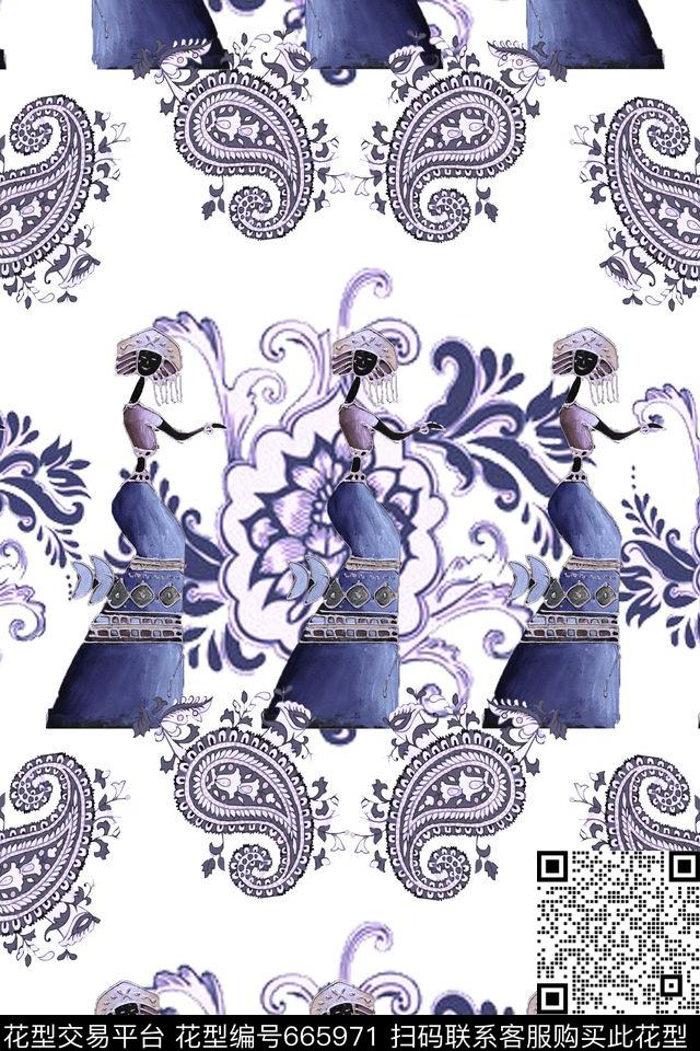 佩斯利装饰画数码印花华亿平台下载（图片编号: 665971） - 瓦栏（Walan）