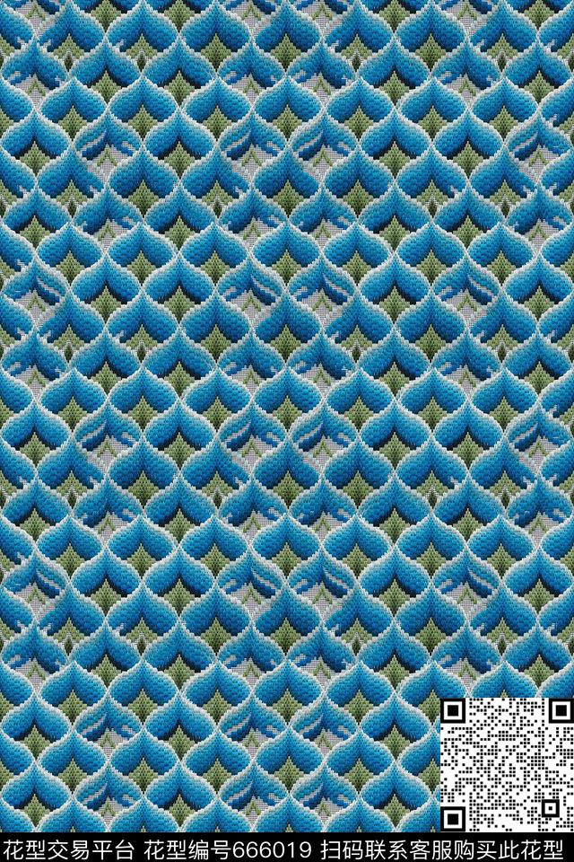 几何绣花十字绣传统印花华亿平台下载（图片编号: 666019） - 瓦栏（Walan）