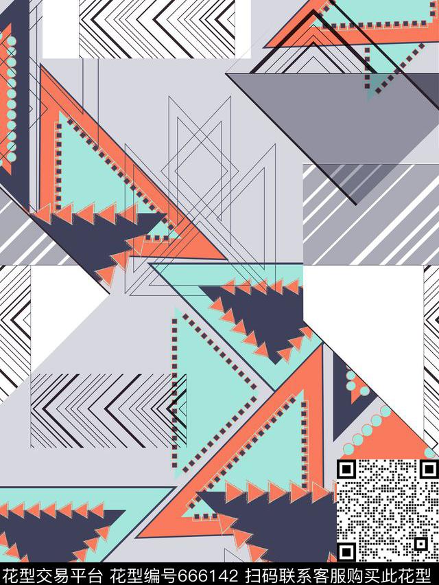 服装现代线条传统印花华亿平台下载（图片编号: 666142） - 瓦栏（Walan）