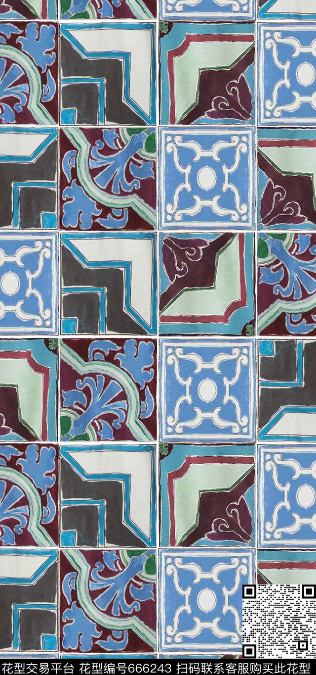 宫廷风欧式巴洛克数码印花华亿平台下载（图片编号: 666243） - 瓦栏（Walan）