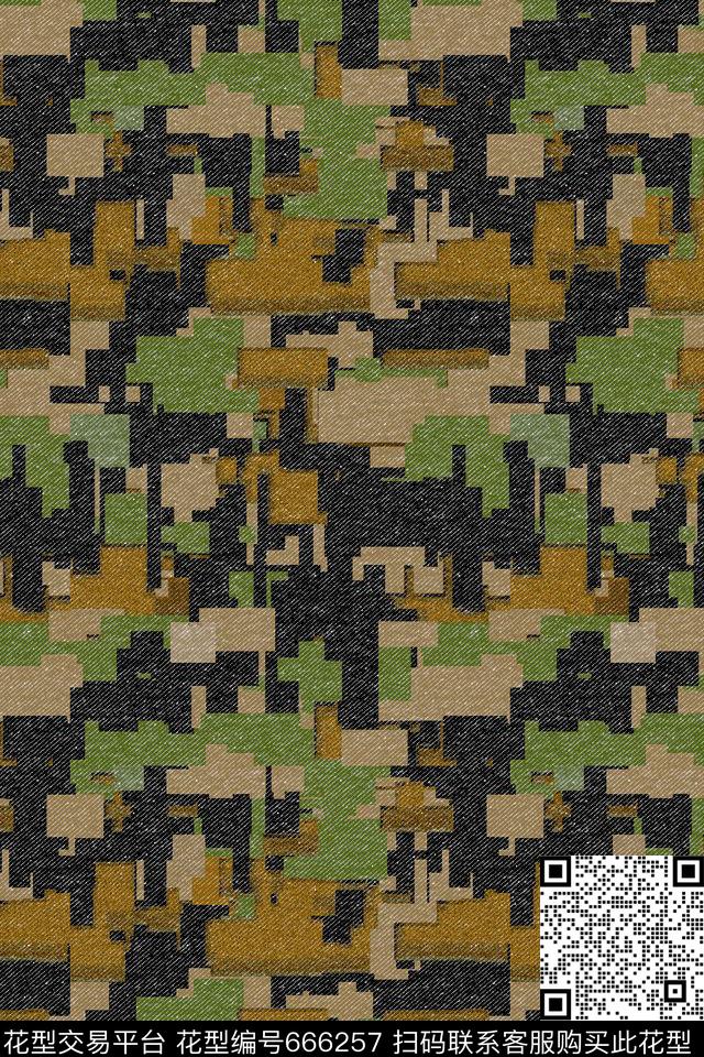 迷彩牛仔纹几何数码印花华亿平台下载（图片编号: 666257） - 瓦栏（Walan）