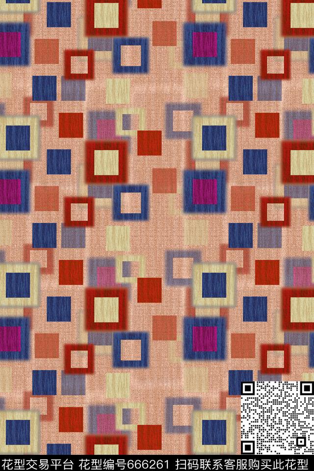 方格男士泳装几何拼贴数码印花华亿平台下载（图片编号: 666261） - 瓦栏（Walan）