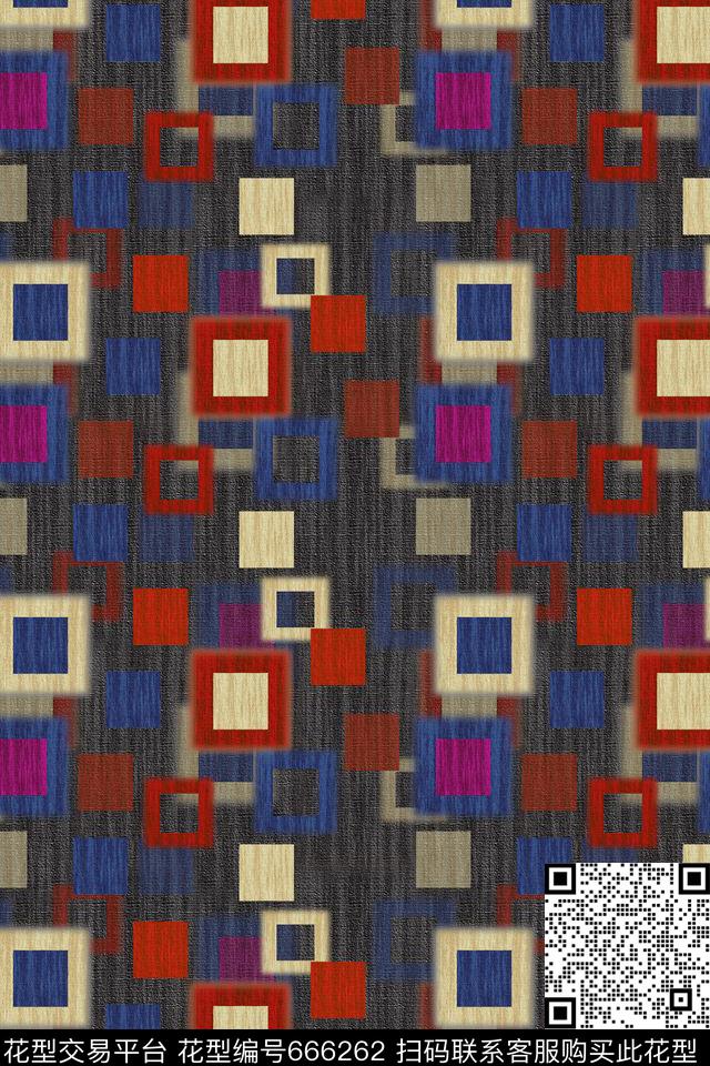 方格男士泳装几何拼贴数码印花华亿平台下载（图片编号: 666262） - 瓦栏（Walan）