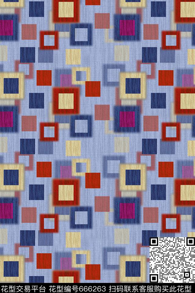 方格男士泳装几何拼贴数码印花华亿平台下载（图片编号: 666263） - 瓦栏（Walan）