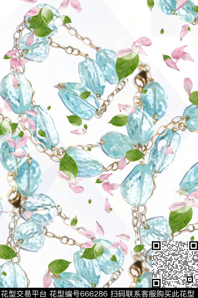 女装四方连续抽象几何花鸟植数码印花华亿平台下载（图片编号: 666286） - 瓦栏（Walan）