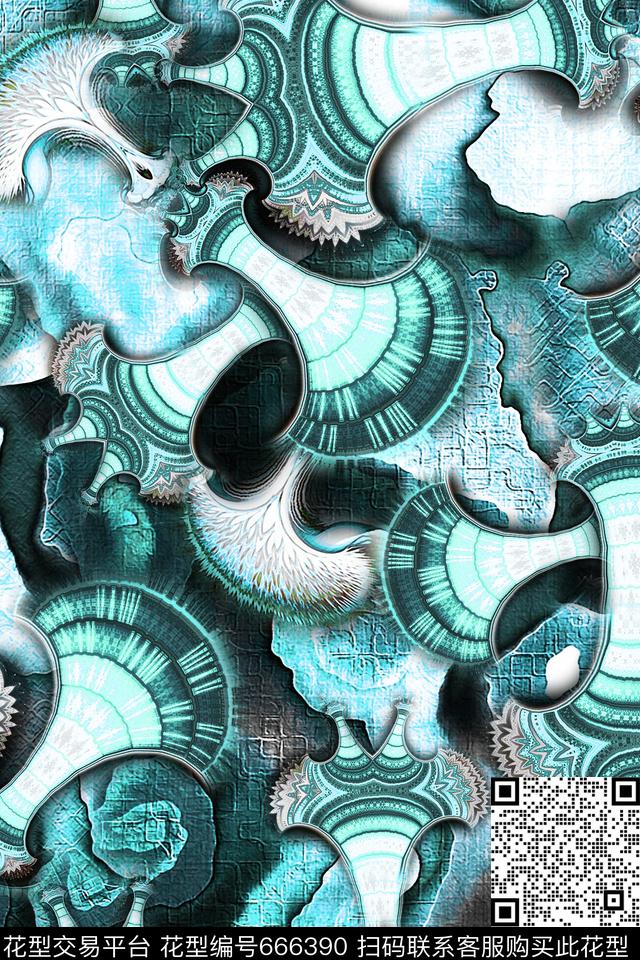 复古民族风部落数码印花华亿平台下载（图片编号: 666390） - 瓦栏（Walan）