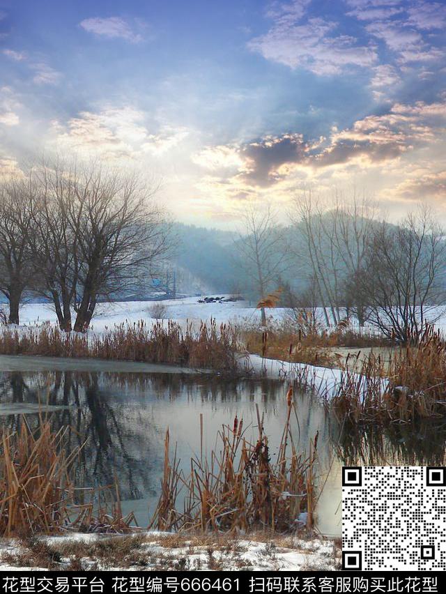 风景照片女装定位数码印花华亿平台下载（图片编号: 666461） - 瓦栏（Walan）