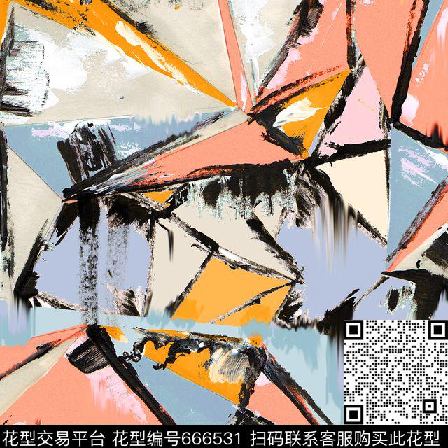 卡通条纹大牌风数码印花华亿平台下载（图片编号: 666531） - 瓦栏（Walan）