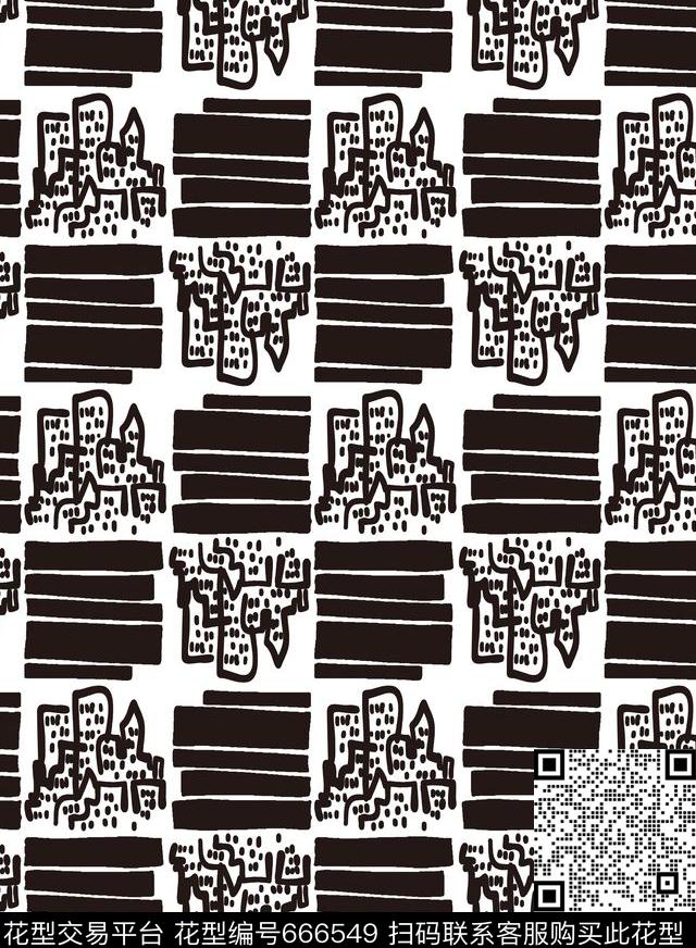 建筑条纹格子传统印花华亿平台下载（图片编号: 666549） - 瓦栏（Walan）