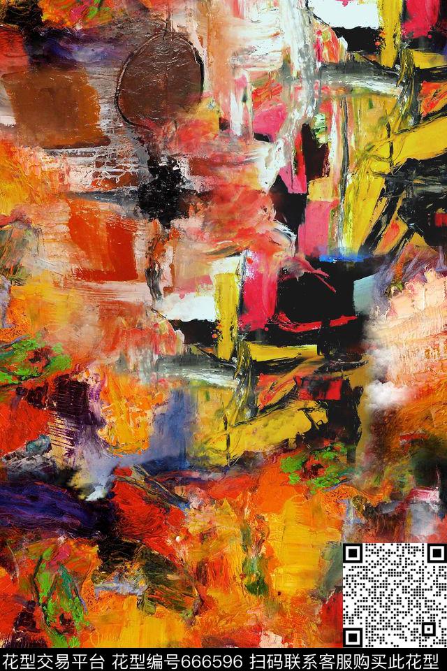 女装风景油画数码印花华亿平台下载（图片编号: 666596） - 瓦栏（Walan）