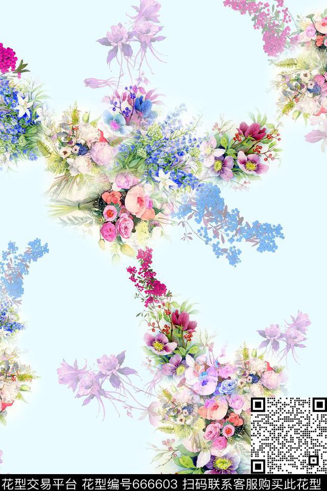 小碎花花卉数码印花华亿平台下载（图片编号: 666603） - 瓦栏（Walan）