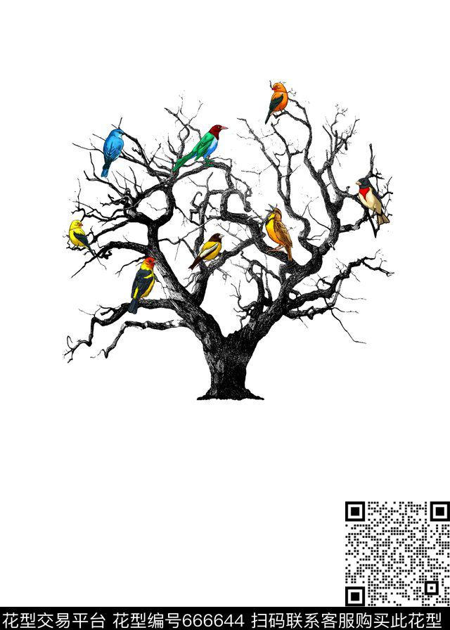 鸟猴子Fei-欧美风数码印花华亿平台下载（图片编号: 666644） - 瓦栏（Walan）