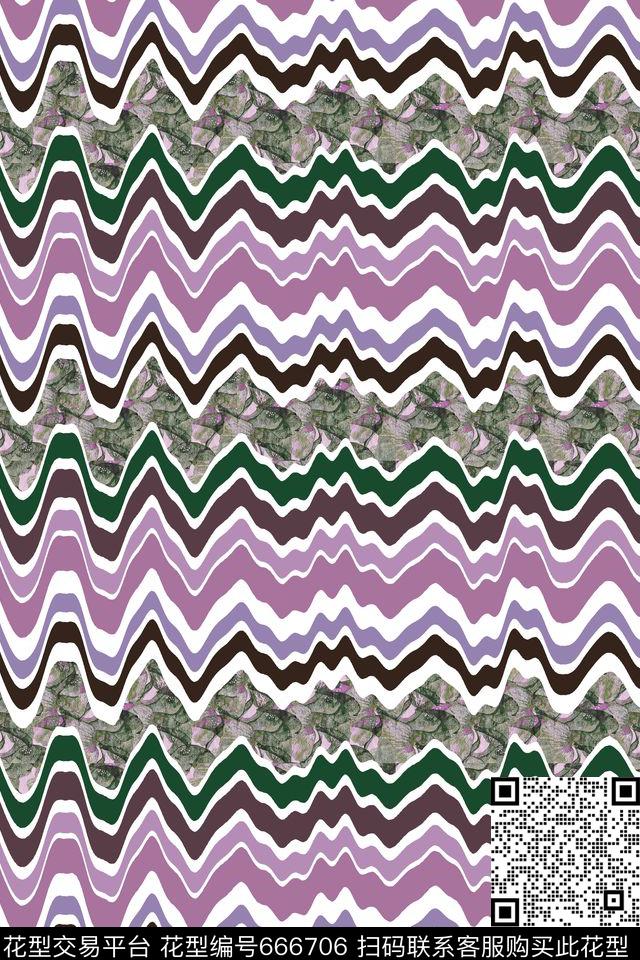 细条纹波浪条纹传统印花华亿平台下载（图片编号: 666706） - 瓦栏（Walan）