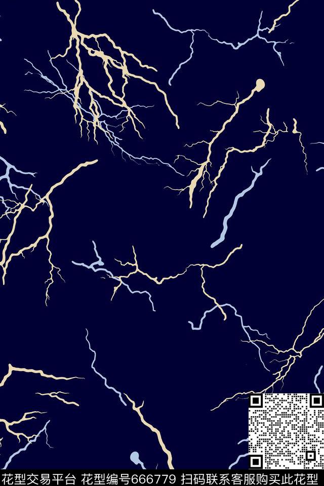 闪电线条衬衫传统印花华亿平台下载（图片编号: 666779） - 瓦栏（Walan）