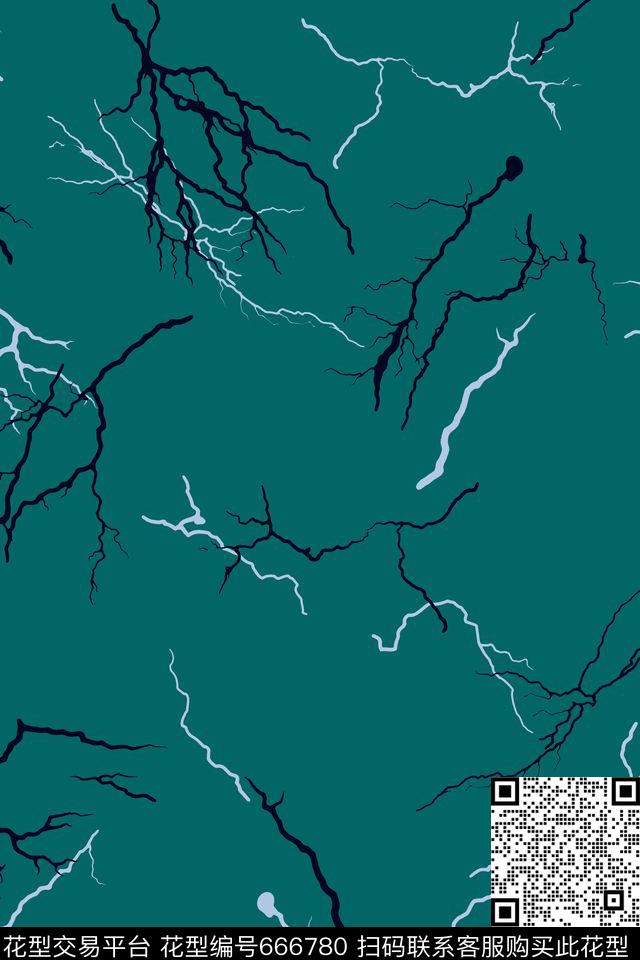 闪电线条衬衫传统印花华亿平台下载（图片编号: 666780） - 瓦栏（Walan）